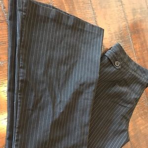 Black pin stripe slacks